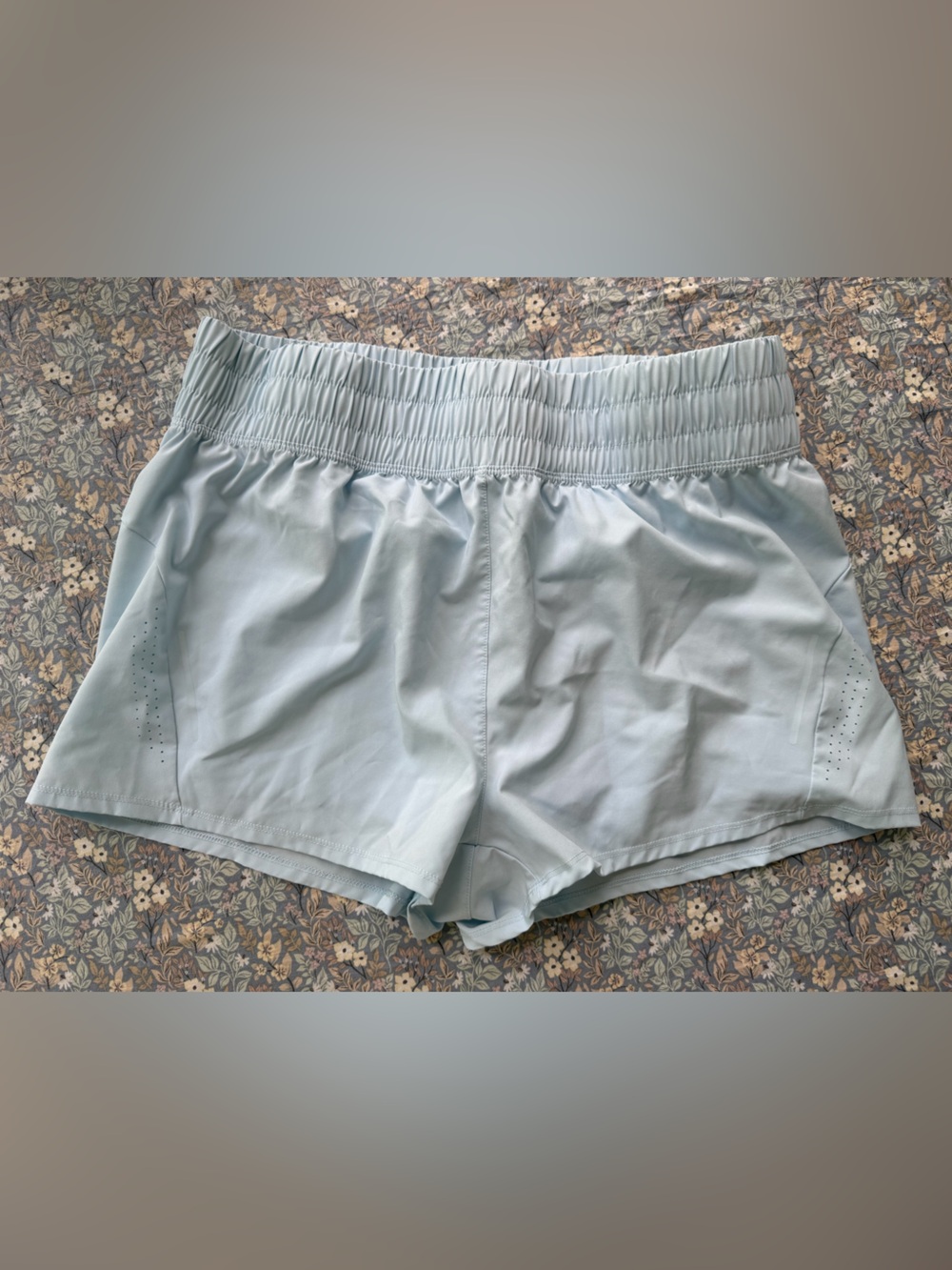 Asics Light Blue Athletic Shorts with Elastic Waistband